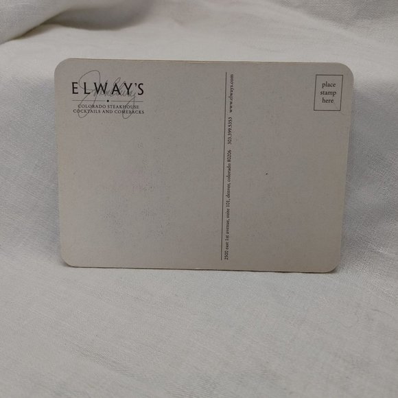Elway's Colorado Steakhouse Post Cards One Autographed by Elway - Picture 4 of 4